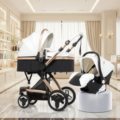 High Landscape Baby Stroller Basket Can Sit And Lie Folded