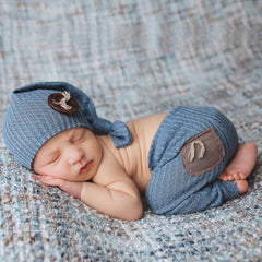 Newborn Photography Pants And Long-Tail Hat Two-Piece Set