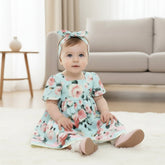 Color: Black - Size: 1-2Years(90cm) - Fashion girls dress U-neck collar Princess dress kids designer clothes Summer U-collar design baby skirt A001X01N178