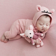 Newborn Child Hat Clothes Doll With Mouse Set