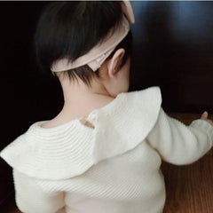 Girls' Knitted Triangular Long-Sleeved Crawling Dress