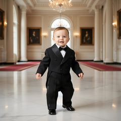 Tuxedo Girdle Dress for Toddler Boy Wedding Formal Suit