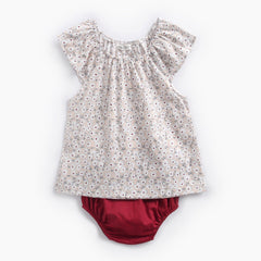 Newborn Children's Clothing Summer Ins Cotton PrintedTwo-Piece Floral T-Shirt Briefs Baby Suit
