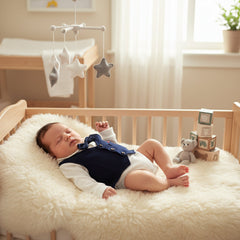 Gentleman Boys One-Piece Long Sleeve Climbing Suit Tuxedo Waistcoat Baby Boy Infant Toddler Set