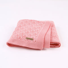 Ins Hot Sale Baby Blanket Knitted Leaf Hollow Hold Blanket Baby Windproof Cover