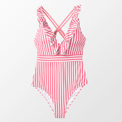 New Pregnant Women'S One-Piece Swimsuit, Belly Supporting Fashion, Hot Spring, Lotus Leaf Edge, Meat Covering, Large Bikini Pregnancy