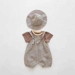 Three-Piece Baby Summer Checkered Sling Set