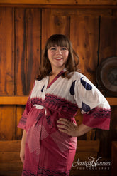 Burgundy Paisley Maternity Hospital Gown