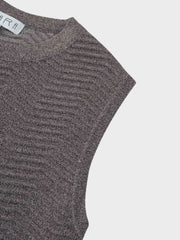 Wave Knit Slip Dress-Heathered Brown