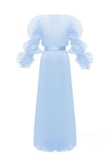 See-Through Pregnant Women With Big Belly Photo Pleated Organ Long Dress