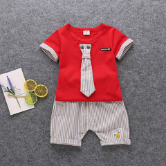 Children's Korean Summer Short-sleeved Two-piece Suit