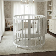 Solid Wood Oval Baby Crib Luxe Collection Exclusive