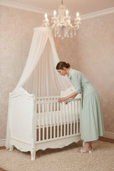 Cotton Yoke Gathered Dress-Mint