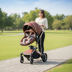 High Landscape Baby Stroller 360-degree Rotation 3-in-1 Basket Foldable