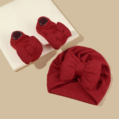 Tam-o'-shanter And Socks Suit Infant Knitted Big Bow