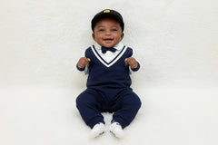 College Style Gentleman Baby Jumpsuit