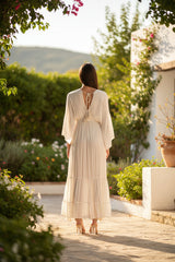 White Maxi Robe Resort Dress
