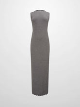 Wave Knit Slip Dress-Heathered Brown