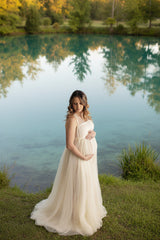 Net Gauze Bandage Maternity Mopping Dress