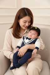 College Style Gentleman Baby Jumpsuit