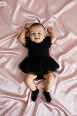 Luxe Cotton Baby Girl Dress Polka Dot With Flutter Sleeves Limited Edition