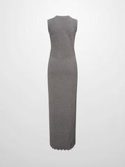 Wave Knit Slip Dress-Heathered Brown