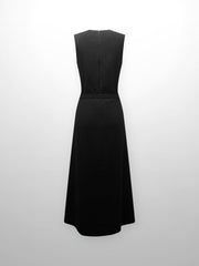 Stitched Down Pleated Jumper-Black