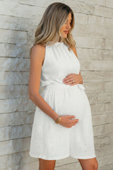 Reyna Lace Sleeveless Knot Back Mini Dress