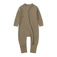 Newborn Clothes Solid Color Rib Fabric Romper