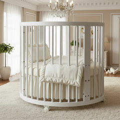 Solid Wood Oval Baby Crib Luxe Collection Exclusive