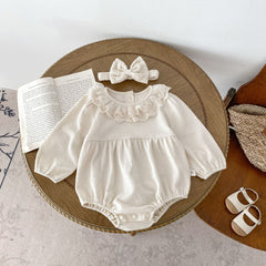 Newborn Waffle Grace Collar Jumpsuit