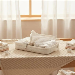Cute Diaper Bag for Stroller Hanging Bag Separate Storage for Baby Clothes and Diapers Travel Change and Washing Storage Bag