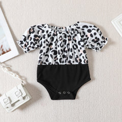 Girls Leopard Print Jumpsuit Dress And Matching Pants Headband Set