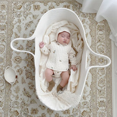 Cotton Rope Newborn Carrying Basket Natural Luxe Collection