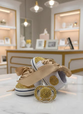 Dollbling Exclusive Name Print Moccasin Baby Shoes