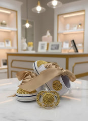 Dollbling Exclusive Name Print Moccasin Baby Shoes