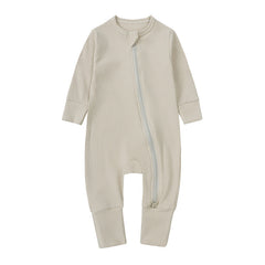 Newborn Clothes Solid Color Rib Fabric Romper