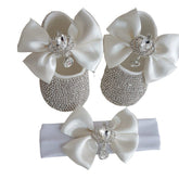 Photography Props And Headband Baby Toddler Shoes Soft Sole Suit