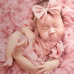 Newborn Bow Hair Band Chiffon Polka Dots Baby Romper Two-piece Set