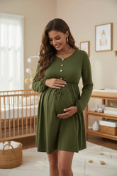 Maternity Dress Striped Summer Button Down Luxe Exclusive
