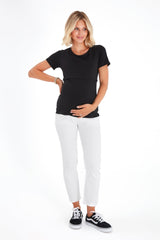 Swipe Up Basic Maternity/Nursing T-shirt Pack (1 Black + 1 White)