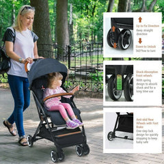 Lightweight Aluminium Frame Baby Stroller with Net-Blue - Color: Blue