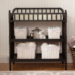 Changing Table Black Wood Finish 1In Waterproof Pad Elite
