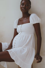Catalina Smocked Linen Mini Dress