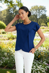 Handy Crossover Short Sleeve Cotton Maternity/Nursing Top