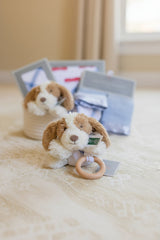 Welcome Baby Boy - Firetruck & Blue Plaid