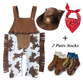 Color: Turquoise, Kid Size: 3M - Baby Boy Clothes cowboy Costume Infant Toddler Cowboy Set 3Pcs Hat Scarf Romper Halloween Event Birthday Holiday Cosplay Outfits