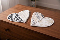 Boho Flower Heart Cotton Bibs 2PK