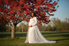 Stretch Cotton Maternity Photo Dress