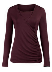 Round Neck Long Sleeves Slim-fitting Maternity Dress